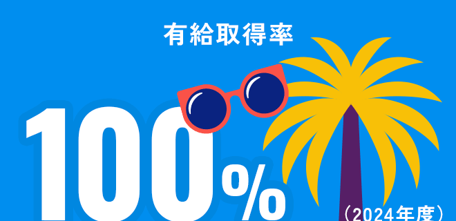 有給取得率 100% (2024年度)